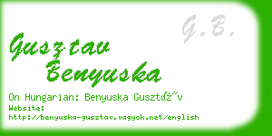 gusztav benyuska business card